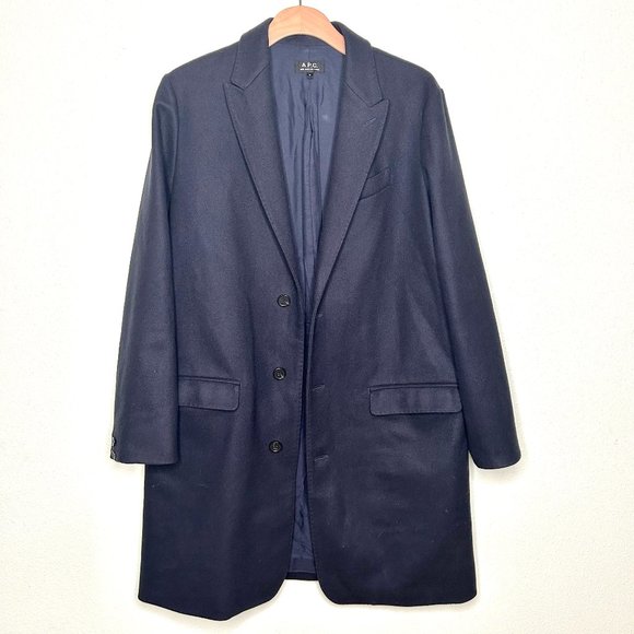 A.P.C. Men's Visconti Coat in Navy Blue Size M - Picture 4 of 9